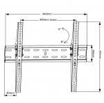 MACLEAN BRACKETS MC-862 Original Extra Sturdy Adjustable Easy Installation TV Bracket 26-55" 40kg Universal Black max Vesa 400x400