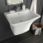 Basin valge 53 x 44 x 37 cm glaseeritud keraamika