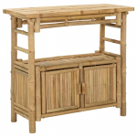 Konsoollaud riiuliga uksega neutraalne 80 x 35 x 75 cm bambus