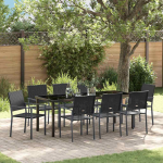 Aia s&ouml;&ouml;gilaudade komplekt 9 pcs must pe rattan