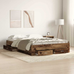 Voodi raam sahtliga vana puit 135 x 190 cm tehispuit