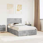 Voodi raam sahtliga peaga betoonhall 135 x 190 cm tehispuit