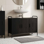Vannitoa kapp must tamm 95 x 34 x 61 cm tehispuit