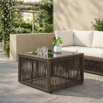 Aialaud hall ja must 55 x 55 x 37 cm pe rattan ja klaas