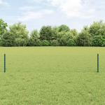 Kuusnurkne aed koos posti 10 x 0,4 m pvc-kaetud teras roheline