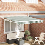 Kokkuvolditav varikatus roheline ja valge 350 x 250 cm
