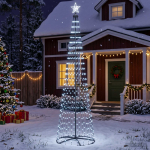 Led-koonusj&otilde;ulupuu 250 cm 470 led-i k&uuml;lm valge teras valge