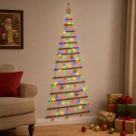 Rippuv j&otilde;ulupuu pallidega 210 cm 130 led-i mitmev&auml;rviline