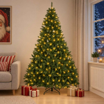 Kunstlik kokkupandav j&otilde;ulupuu 240 cm 300 led-i soe valge