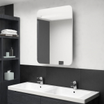 Led vannitoa peegelkapp, valge, 60x11x80 cm