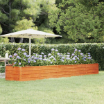 Taimekast, rooste, 400x80x45 cm, corten-teras