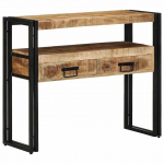 Konsoollaud sahtliga riiuliga pruun 90 x 33 x 75 cm mangopuit