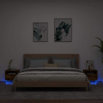 &Ouml;&ouml;kapid led-tuledega 2 tk, suitsutatud tamm, 40 x 39 x 37 cm