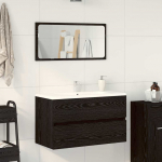 Vannitoa m&ouml;&ouml;bleset sahtliga peegliga 2 pcs must tamm tehispuit