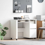 Rattalaud sahtliga riiuliga valge 91 x 50 x 77 cm tehispuit