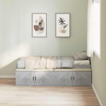 Voodi raam sahtliga betoonhall 90 x 200 cm tehispuit