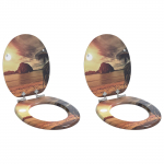 Tualettsari 2 pcs oranž 44 x 38 cm mdf plaat