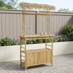 V&auml;li baarilaud neutraalne 110 x 50 x 209 cm bambus