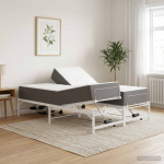 Elektriline reguleeritav voodi raam valge 120 x 190 cm teras