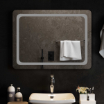 Led vannitoa peegel l&auml;bipaistev 80 x 60 cm karastatud klaas