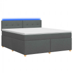 Vedruvoodi madratsiga led-ribadega tumehall 160 x 200 cm kangas