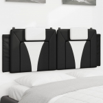 Voodipeatsi padi viana, must ja valge, 137 cm, kunstnahk