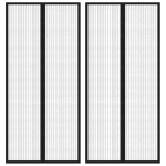 Putukakaitse uksekardinad 2 tk, magnetplokkidega must 210x90 cm