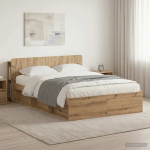 Voodiraam ladustamisega artisan tamm 150 x 200 cm tehispuit
