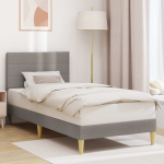 Voodi raam peaga pruunikashall 100 x 200 cm kangas