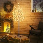 Kirsi&otilde;itega led-puu, soe valge, 120 ledi, 150 cm
