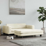 Koeravoodi laiendusega, kreemjas, 100 x 50 x 30 cm, samet