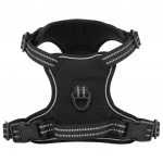 Koera traksid rihma ja kaelarihmaga, reguleeritav, must s