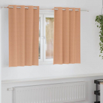 Kardinad r&otilde;ngastega 2 pcs helepruun 140 x 140 cm pol&uuml;ester