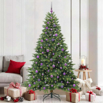 Tehisj&otilde;ulupuu koos 300 led-iga roheline 210 cm pe ja pvc