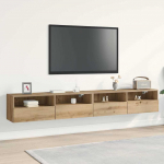 Tv seina kapp 2 pcs k&auml;sit&ouml;&ouml;tamm 100 x 30 x 30 cm tehispuit