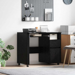Rattalaud sahtliga riiuliga must tamm 91 x 50 x 77 cm tehispuit