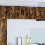 Seinakapp k&ouml;&ouml;ki riiuliga 2 pcs suitsetatud tamm 50 x 31 x 40 cm