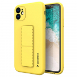 Wozinsky Kickstand Case iPhone 12 Pro Max Yellow Silicone Case with Stand