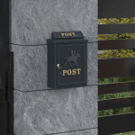 Seinale paigaldatav postkast uksega roheline 29 x 13 x 41 cm