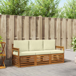 Diivanikomplektid 3 pcs looduslik ja kreem tugev akatsiapuu