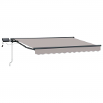 Manuaalne varikatus led-idega helehall 3,5 x 2,5 m
