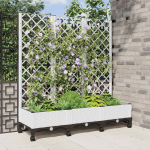 Aia istutuskast trellise ja ratastega valge 120 x 40 x 131,5 cm