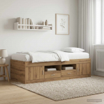 Voodiraam ladustamisega artisan tamm 80 x 200 cm tehispuit