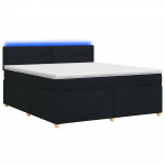 Vedruvoodi madratsiga led-ribadega must 160 x 200 cm kangas