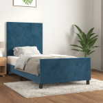 Voodiraam ilma madratsita tumesinine 100x200 cm samet