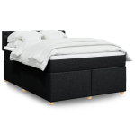 Kontinentaalvoodi madratsiga, must, 160x200 cm, kangas