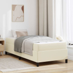 Voodi raam madratsiga cream 80 x 200 cm kangas