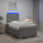 Vedruvoodi madratsiga led-ribadega helehall 120 x 200 cm kangas