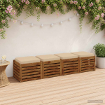 4-osalised istepad vught 4 pcs 100% pol&uuml;ester kreemjas