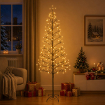 Valgusketiga led-j&otilde;ulupuu must 47 x 210 cm teras 228 led-i